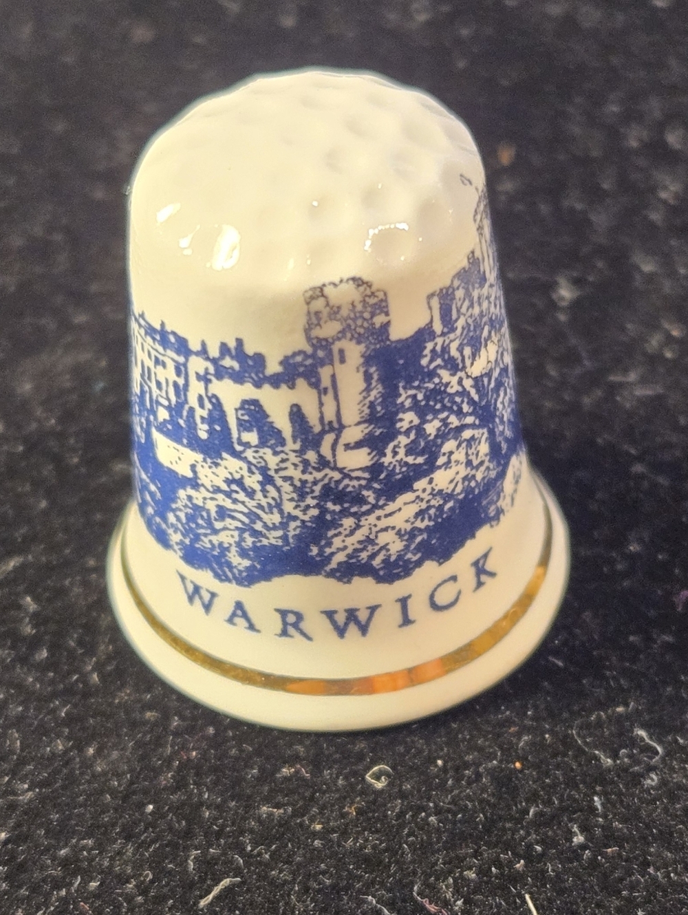 Warwick Castle Porcelain Thimble